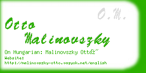 otto malinovszky business card